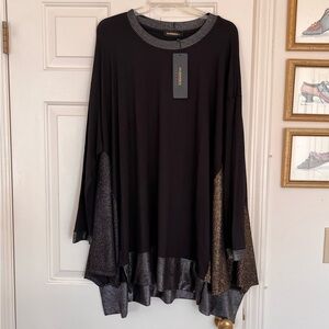 Alembika Mixed Metallic Tunic Top Size XL, NWT